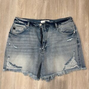 KanCan Blue Distressed Jean Shorts